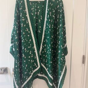 Green Floral Kimono Cardigan